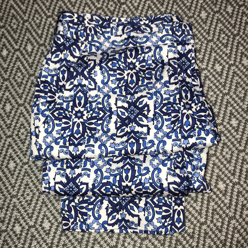 Milly For Design Nation Kaleidoscope Blue Capri Crop Pant Trouser Relaxed Fit - Picture 8 of 8